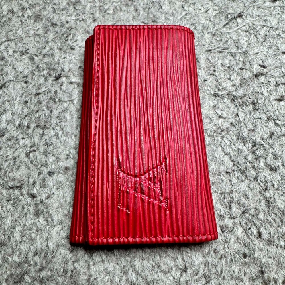 Louis Vuitton Red Leather 6 Key Holder Wallet